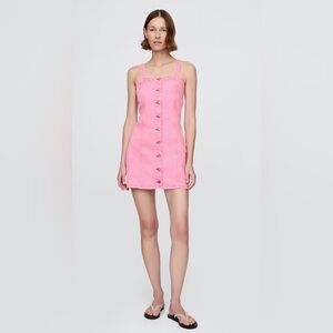 Gap Pink Denim Button-Down Mini Dress Date Night Summer Spring Festival casual